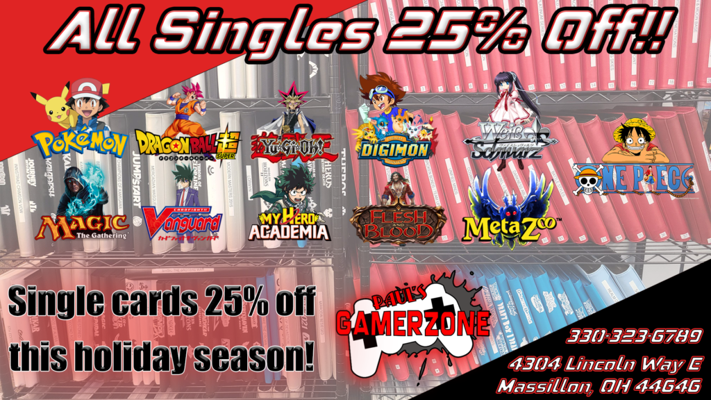 25% off all singles