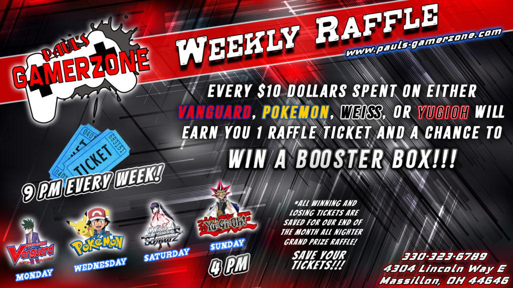 WEEKLY RAFFLE!!!