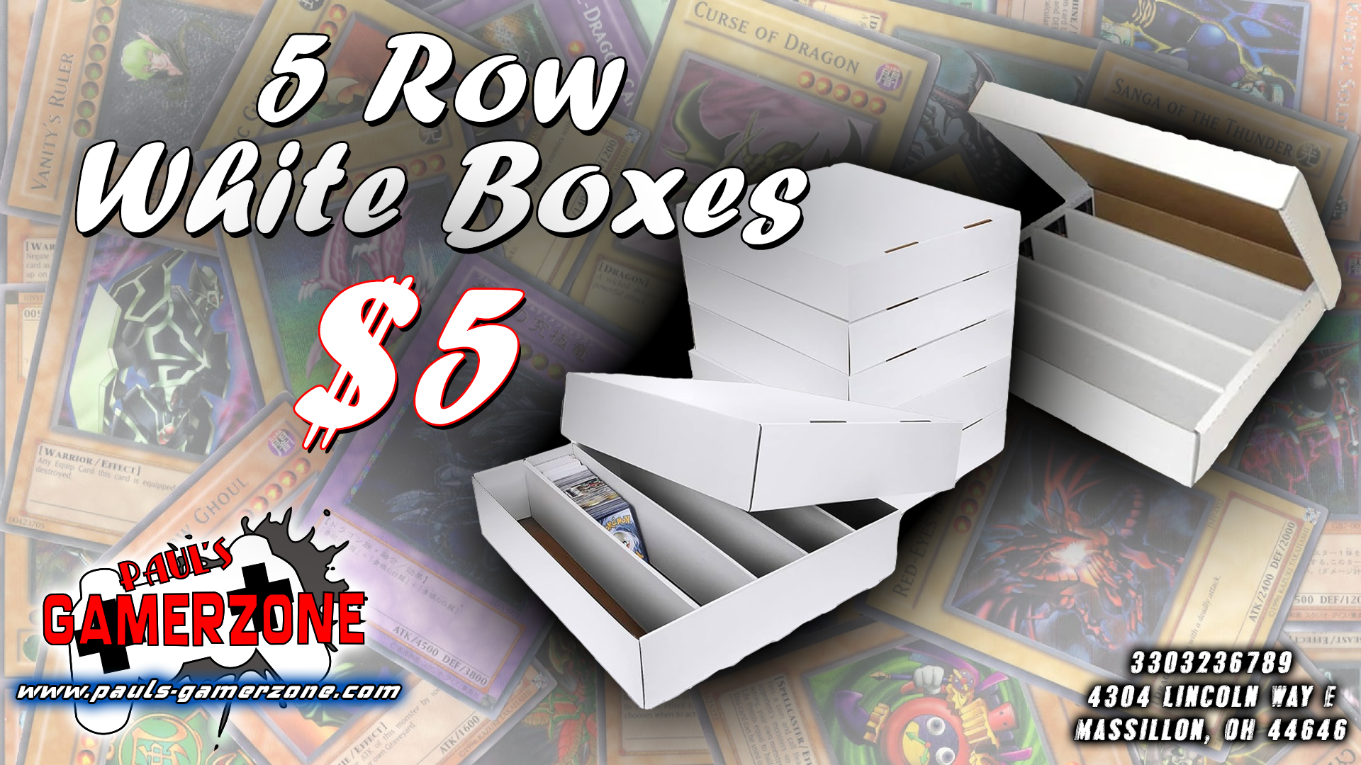 5 Row White Boxes!